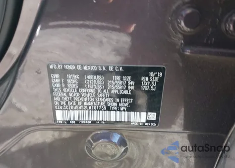 2020 Honda Hr-V 2Wd Ex z USA, uszkodzony, nr VIN 3CZRU5H52LM701739